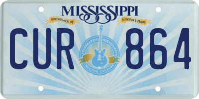 MS license plate CUR864