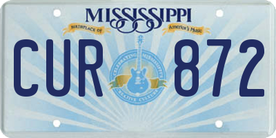 MS license plate CUR872
