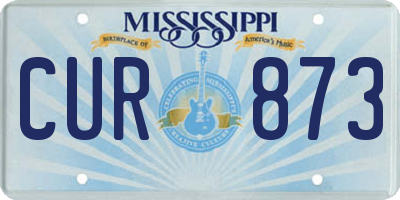 MS license plate CUR873