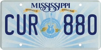 MS license plate CUR880