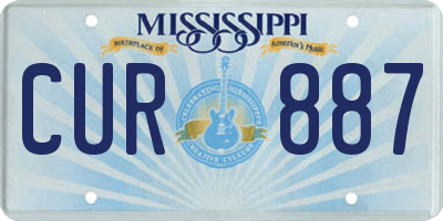 MS license plate CUR887