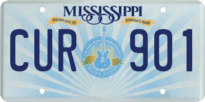 MS license plate CUR901