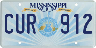 MS license plate CUR912
