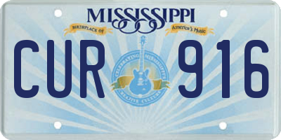 MS license plate CUR916