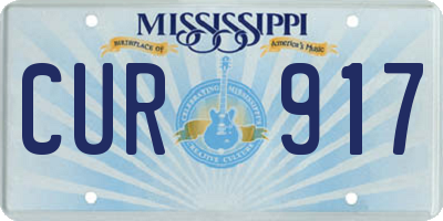 MS license plate CUR917