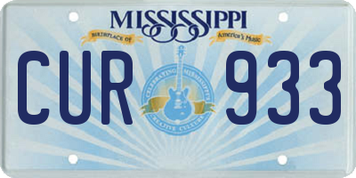 MS license plate CUR933