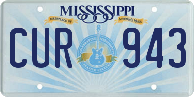 MS license plate CUR943