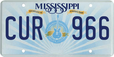 MS license plate CUR966
