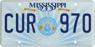 MS license plate CUR970
