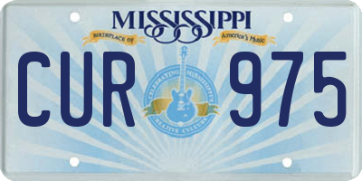 MS license plate CUR975