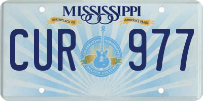 MS license plate CUR977