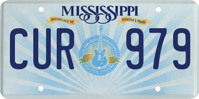 MS license plate CUR979