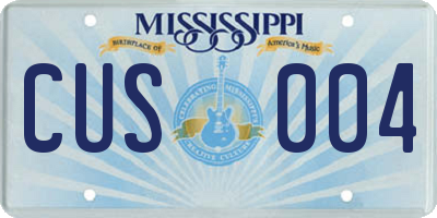 MS license plate CUS004