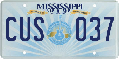 MS license plate CUS037