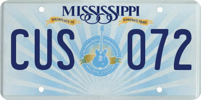 MS license plate CUS072