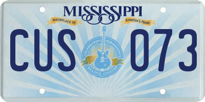 MS license plate CUS073