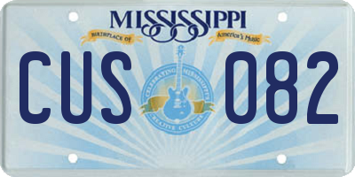 MS license plate CUS082