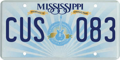 MS license plate CUS083