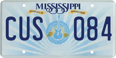 MS license plate CUS084
