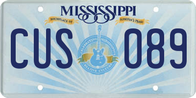 MS license plate CUS089
