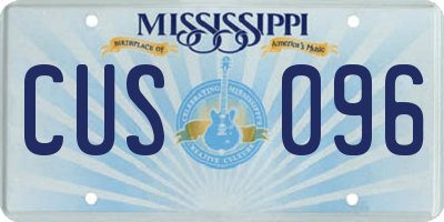 MS license plate CUS096