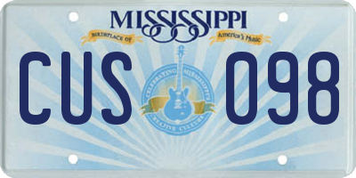 MS license plate CUS098