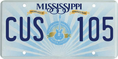 MS license plate CUS105