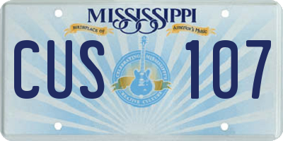 MS license plate CUS107