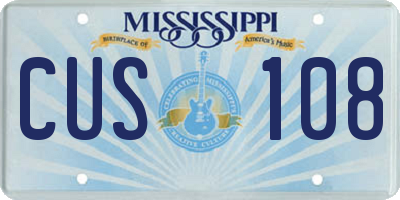MS license plate CUS108