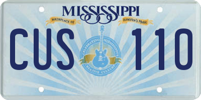 MS license plate CUS110