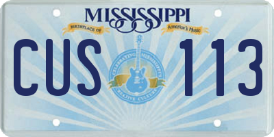 MS license plate CUS113