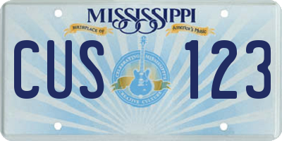 MS license plate CUS123