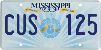 MS license plate CUS125