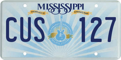 MS license plate CUS127