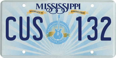 MS license plate CUS132