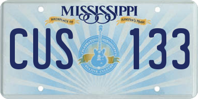 MS license plate CUS133