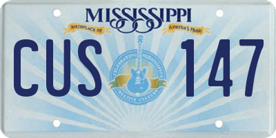MS license plate CUS147