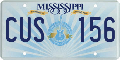 MS license plate CUS156
