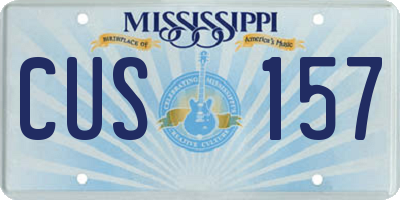 MS license plate CUS157
