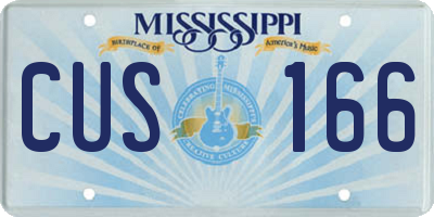 MS license plate CUS166