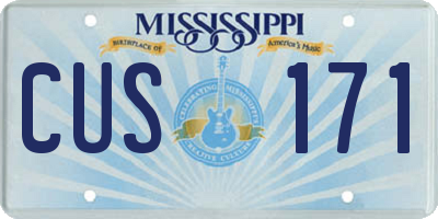 MS license plate CUS171