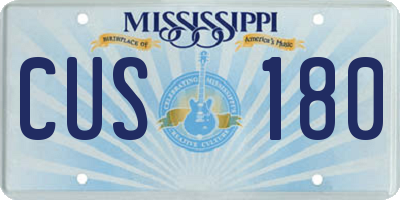 MS license plate CUS180