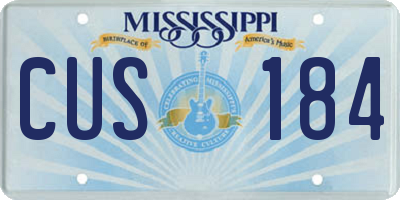 MS license plate CUS184