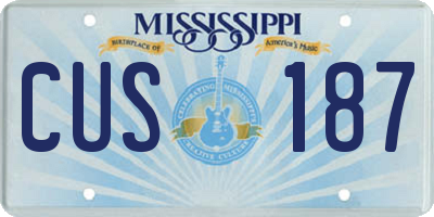 MS license plate CUS187