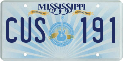 MS license plate CUS191