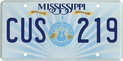 MS license plate CUS219