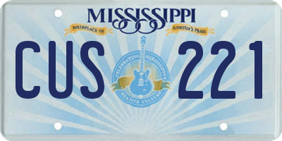 MS license plate CUS221