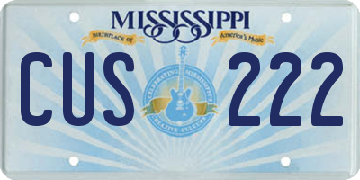 MS license plate CUS222