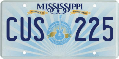 MS license plate CUS225