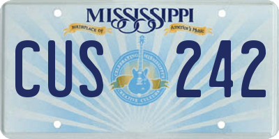 MS license plate CUS242